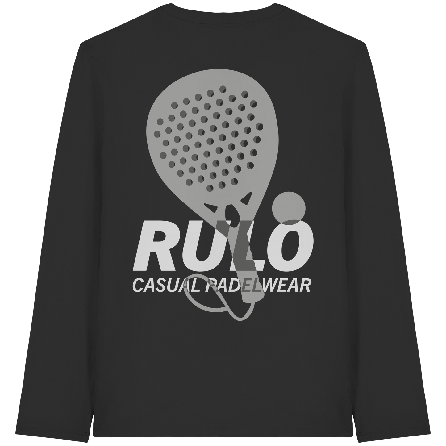 RULO Racket greyscale - Organic Longsleeve T-Shirt