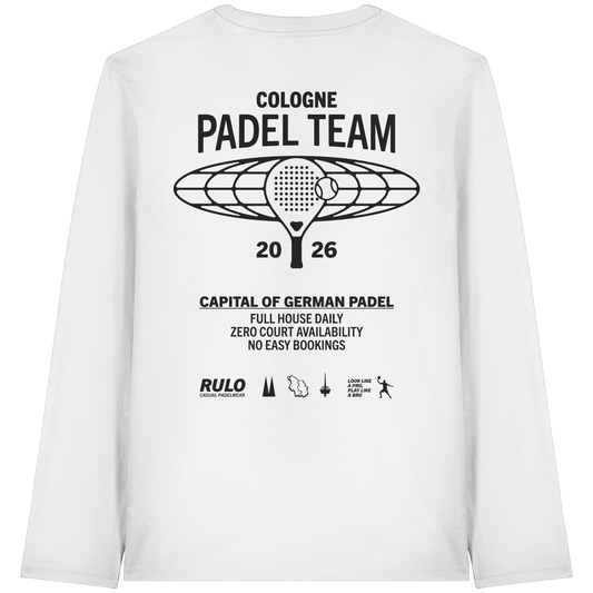 Cologne Padel Team 2026 Black - Organic Longsleeve T-Shirt