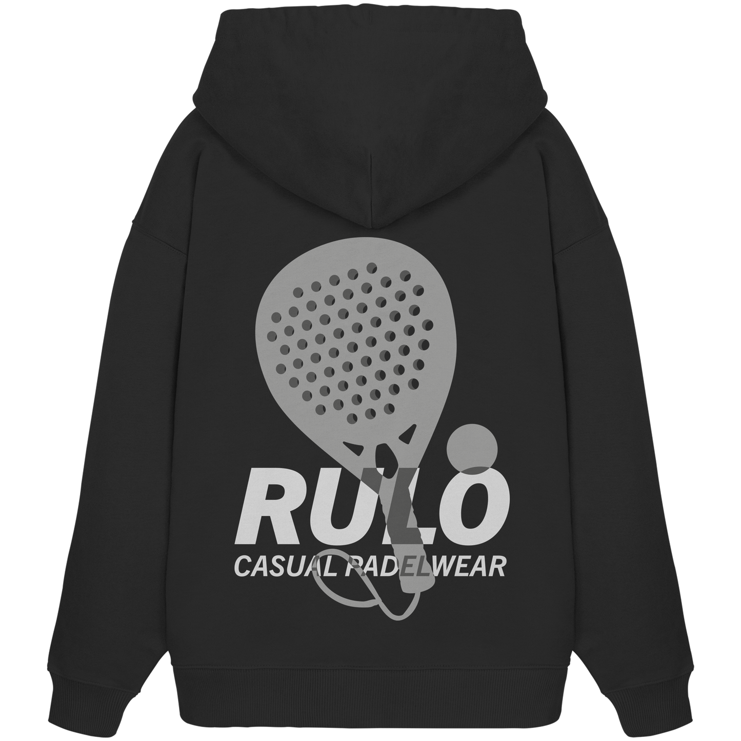 RULO Racket greyscale - Organic Oversize Hoodie