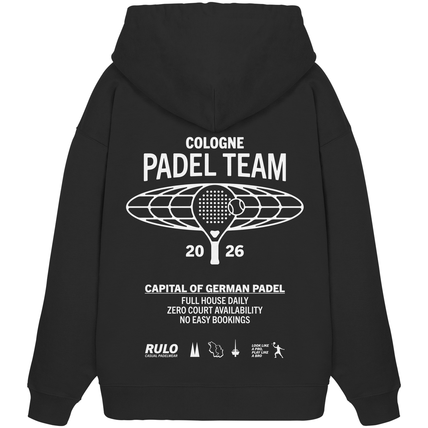 Cologne Padel Team 2026 White - Organic Oversize Hoodie