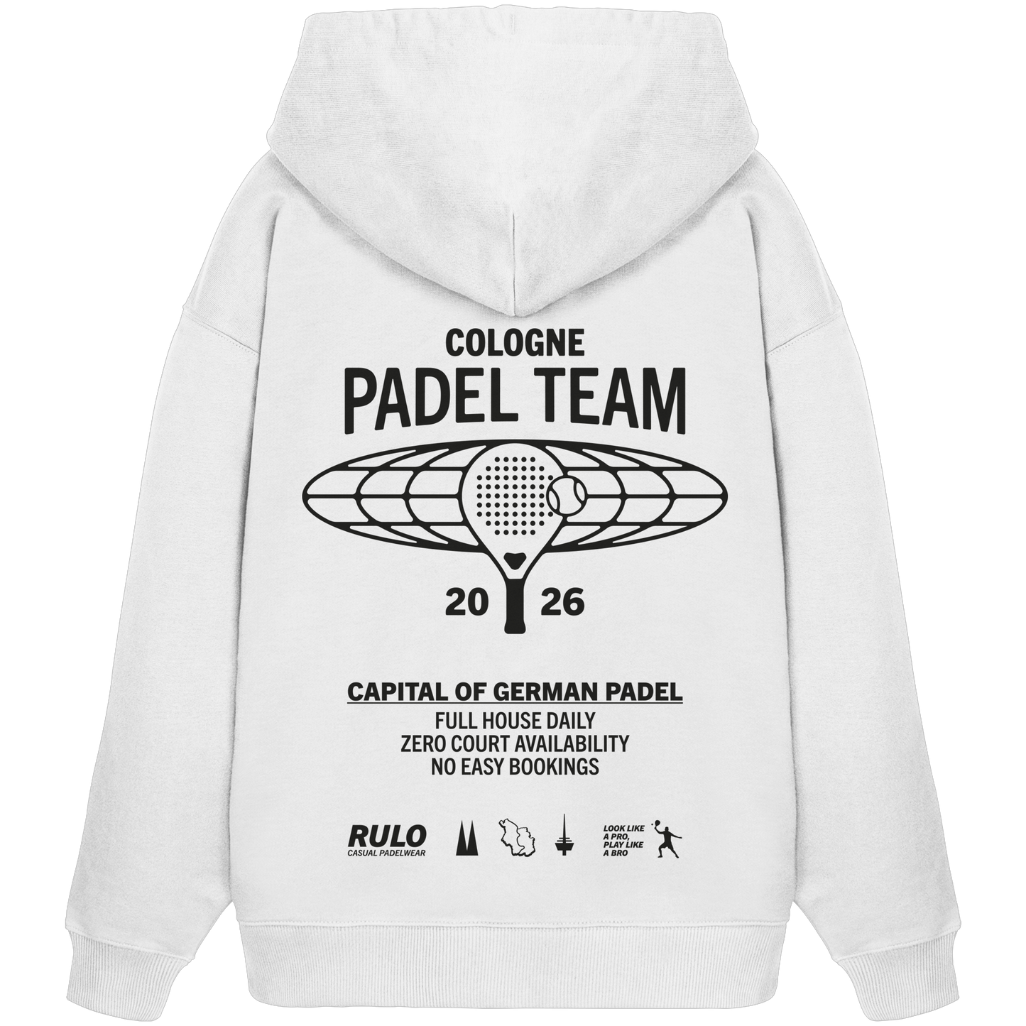 Cologne Padel Team 2026 Black - Organic Oversize Hoodie